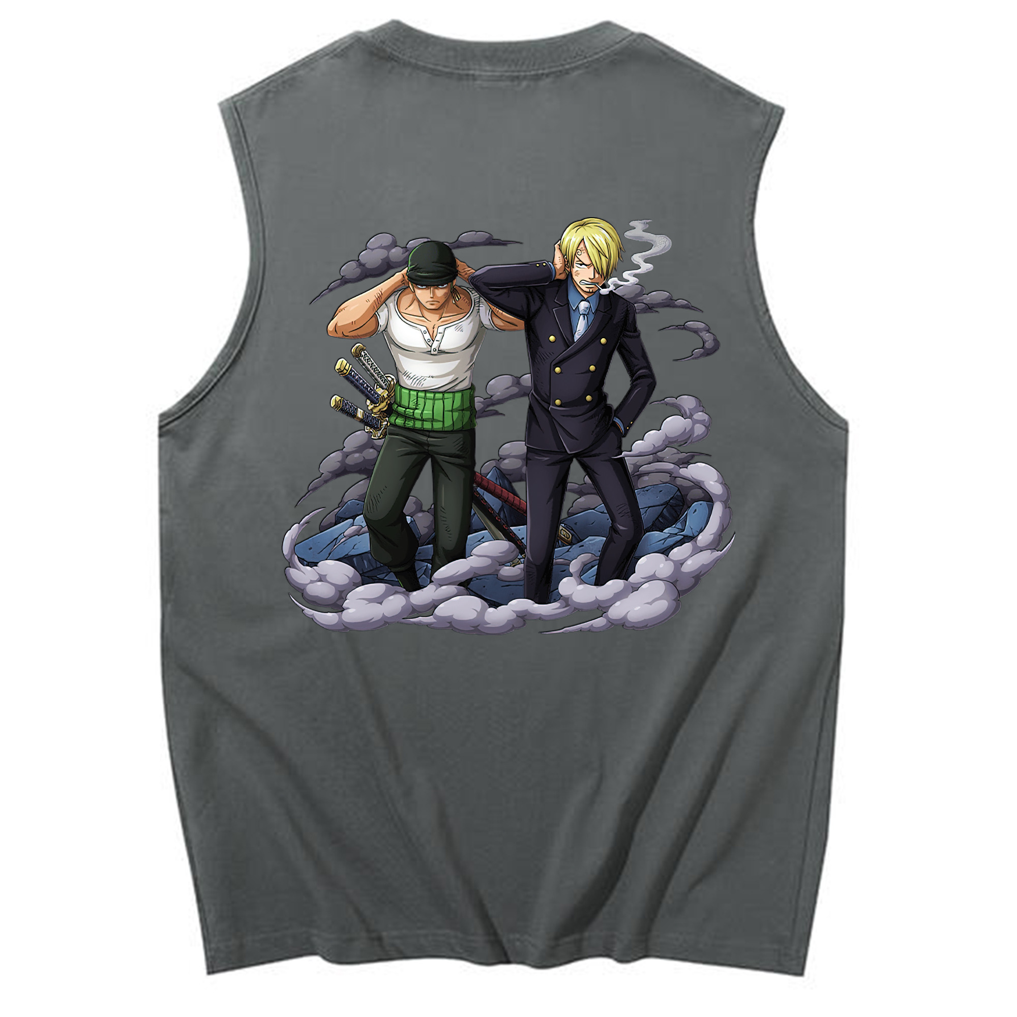 （画像用） ワンピース サンジ ONE PIECE Sanji コットン100％タンクトップ（背面プリント）